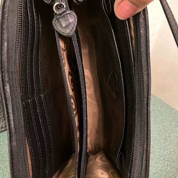 Brighton Crossbody Black Leather Bag Purse Croc Embossed Western Cowgirl Cottage - Picture 12 of 17